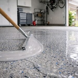 Concrete Coating Garage Floor Chip Coating Application