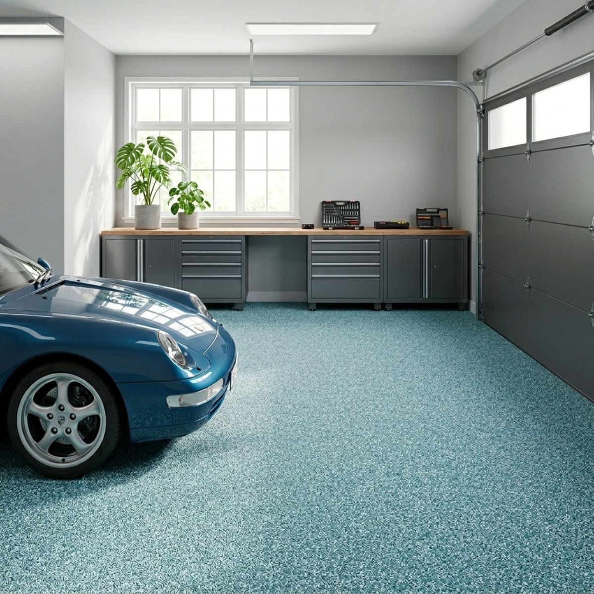 Blue and Green Decorative Quartz Flooring