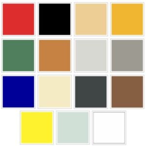 Epoxy and Poly aspartic concrete coating and flooring color options chart
