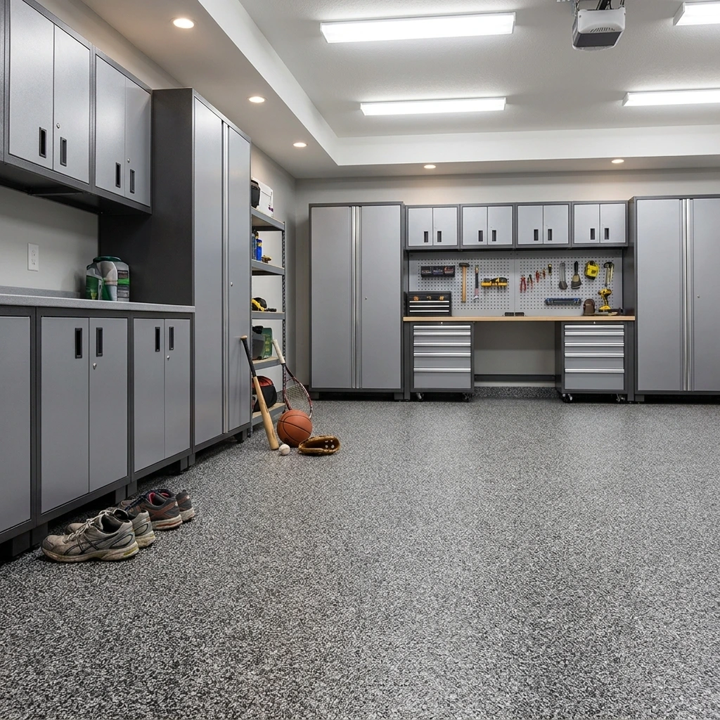 Black and Grey Decorative Quartz Flooring