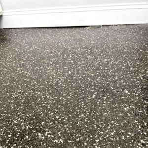 Office Flooring Epoxy with black and white chips
