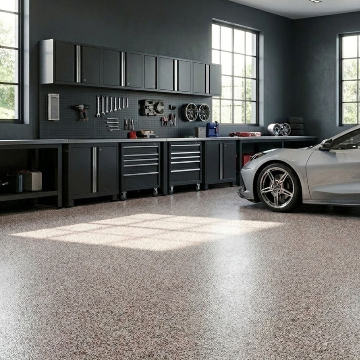 Red and Orange Decorative Quartz Flooring