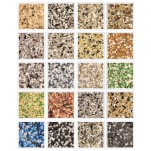 Vinyl Chip Concrete Coating Color Swatches Pallet for designing floor
