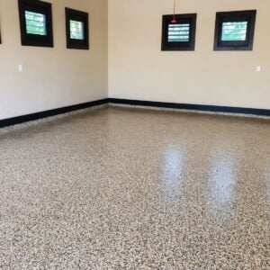 Glossy Concrete Coating for decorative garage floor made with a water based urethane material