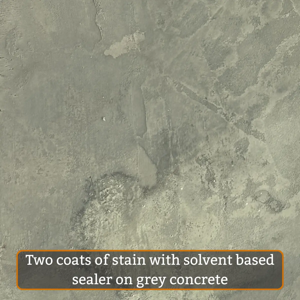 Bayleaf water-based concrete stain on grey concrete with sealer