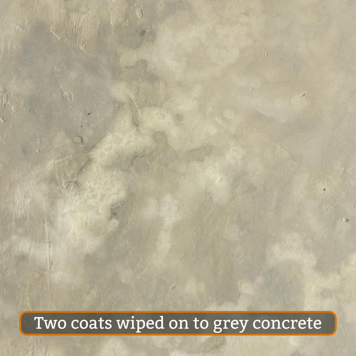 Champagne water-based concrete stain two coats on grey concrete