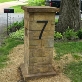 Concrete Mailbox made with stone texture form liners for concrete